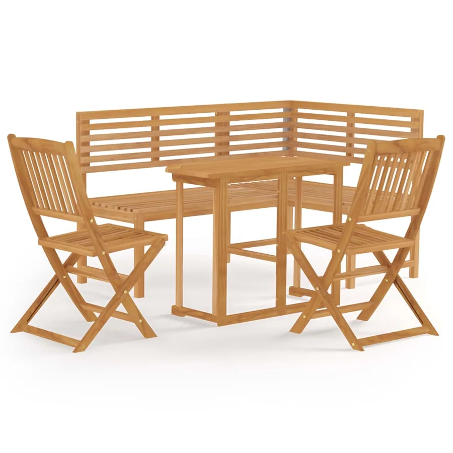 Ensemble de bistro 4 pcs Bois d'acacia solide - 2