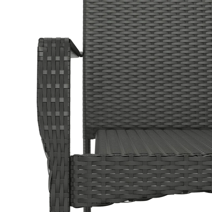 Ensemble à manger de jardin coussins 5pcs Noir Résine tressée - 8