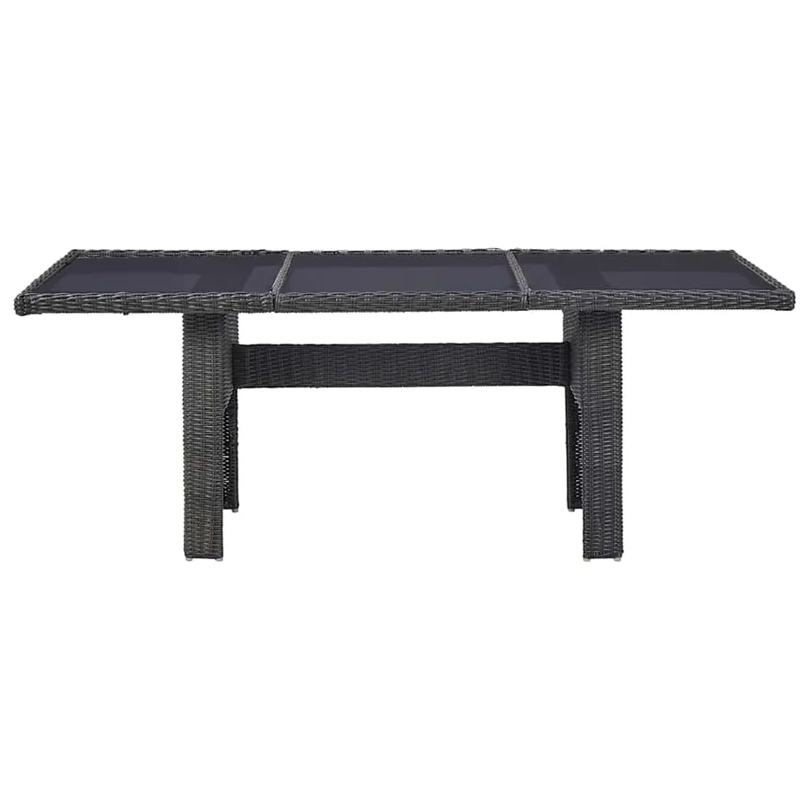 Ensemble à manger de jardin 7 pcs Résine tressée Noir - 10