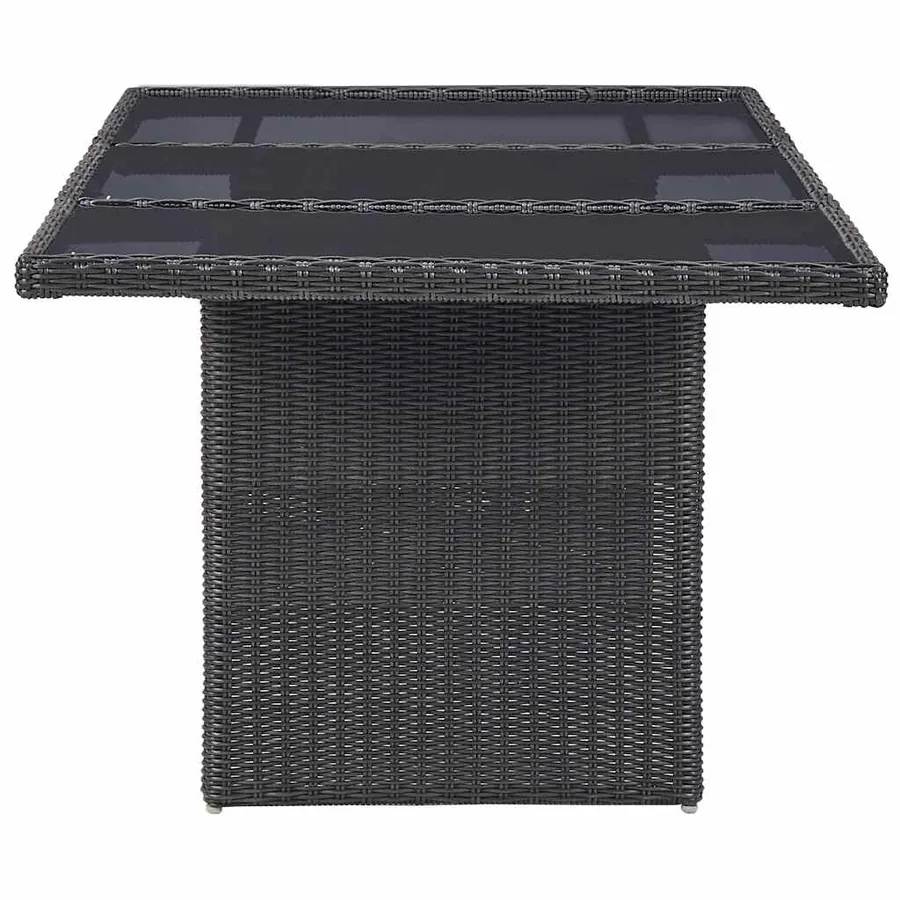 Ensemble à manger de jardin 7 pcs Résine tressée Noir - 11