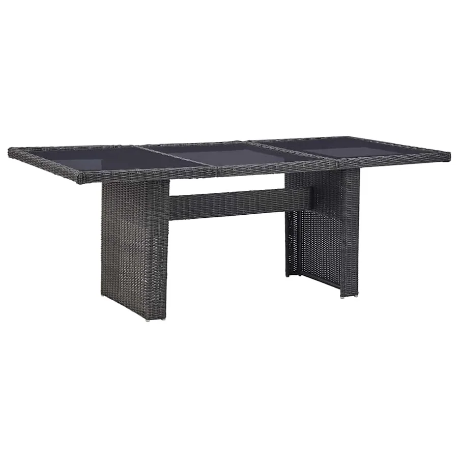 Ensemble à manger de jardin 7 pcs Résine tressée Noir - 9