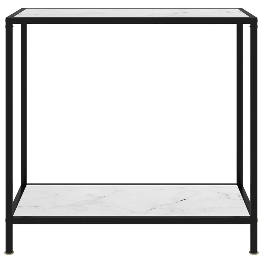 Table console Blanc 80x35x75 cm Verre trempé - 2