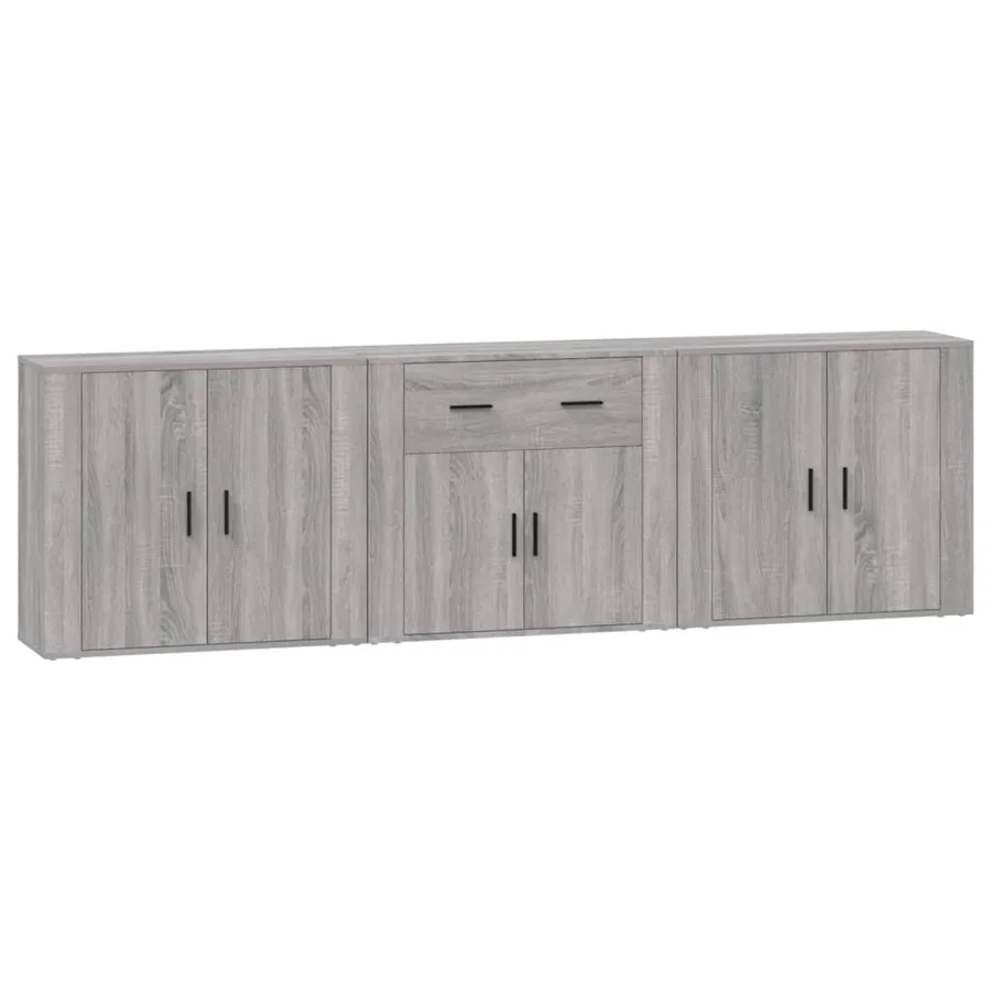 Buffets 3 pcs Sonoma gris Bois d'ingénierie - 2