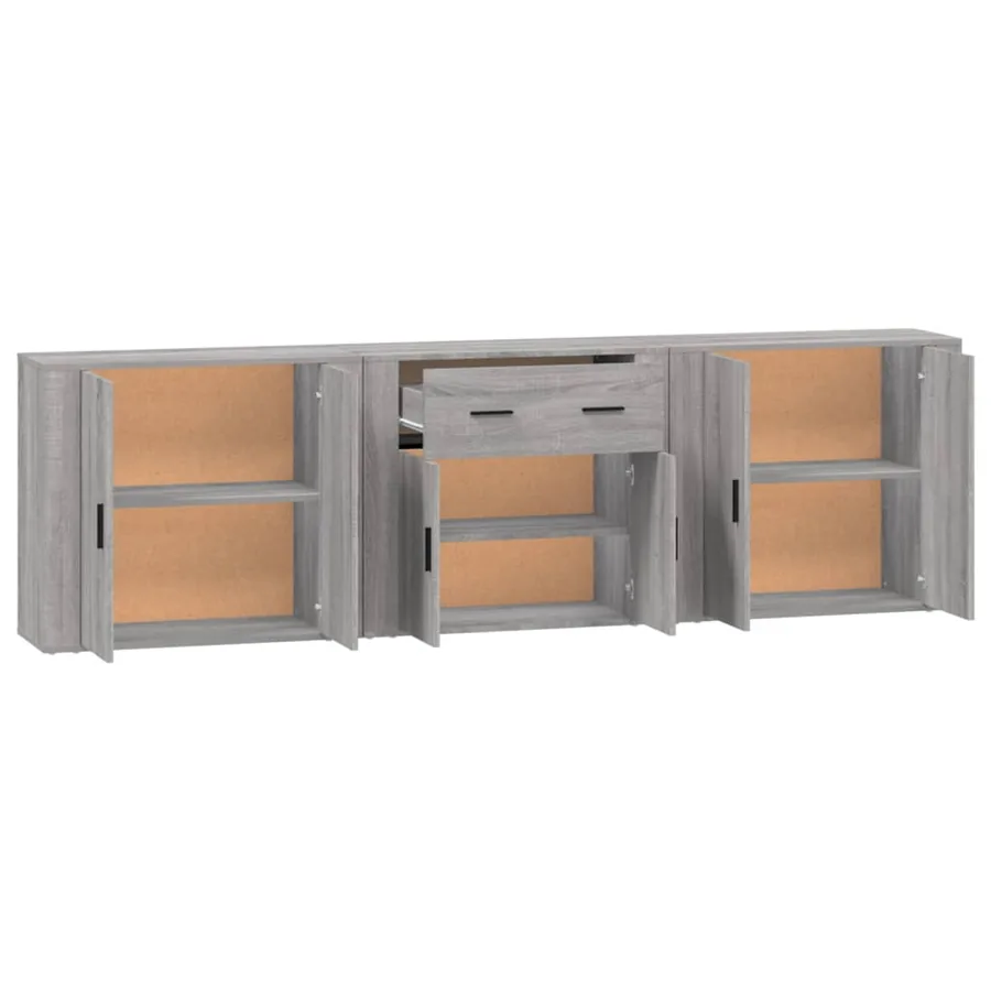 Buffets 3 pcs Sonoma gris Bois d'ingénierie - 5