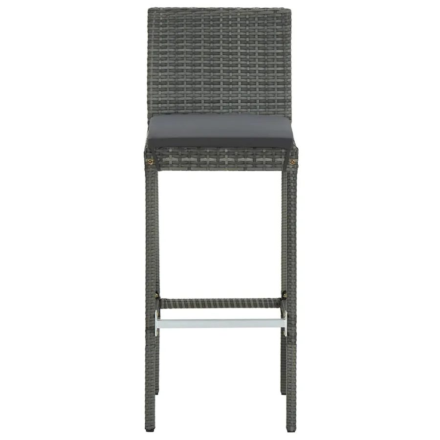 Ensemble de bar de jardin avec coussins 5 pcs Gris - 4