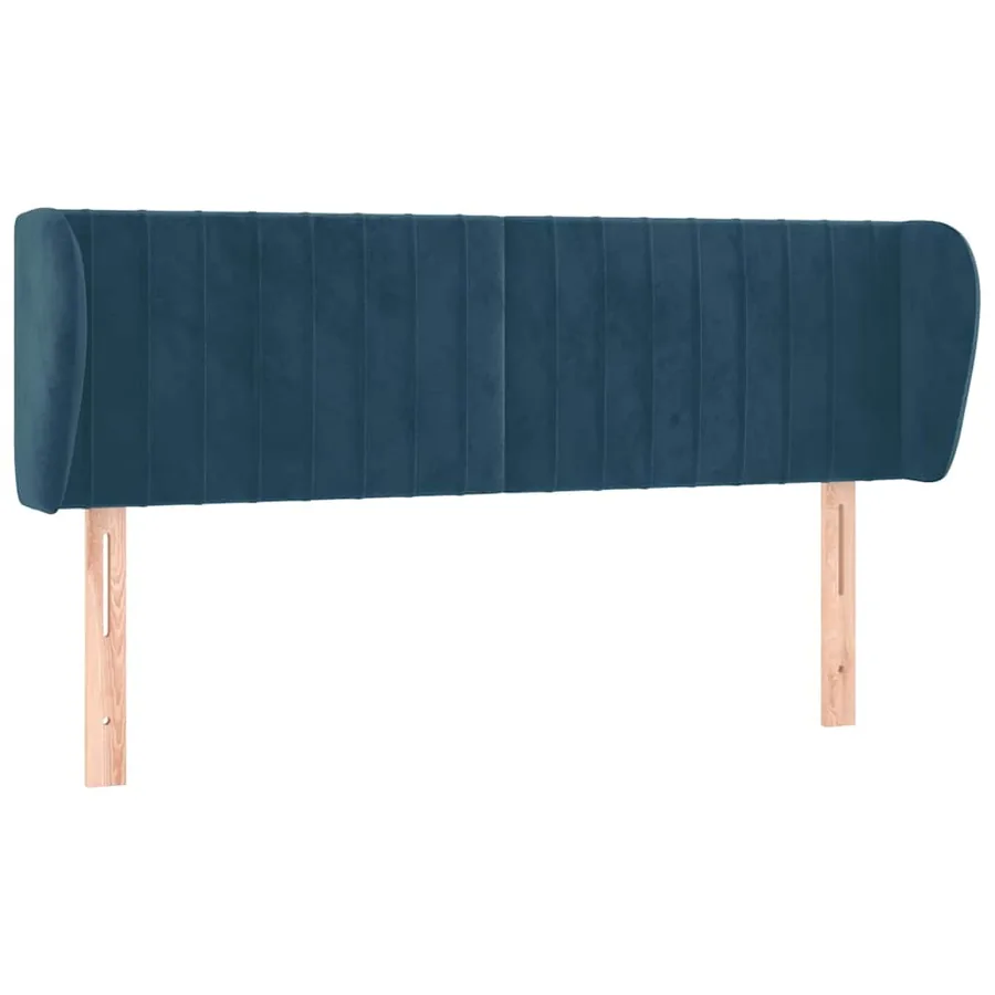 Tête de lit avec oreilles Bleu foncé 147x23x78/88 cm Velours - 2