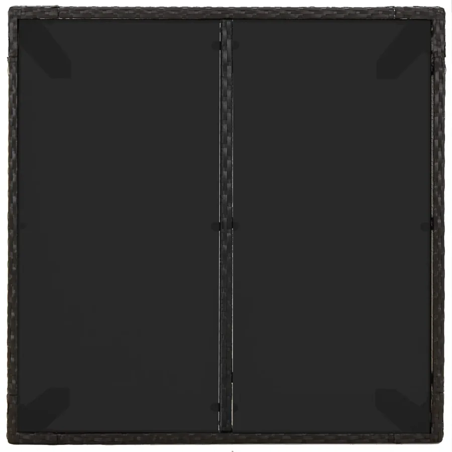 Ensemble à manger de jardin coussins 5pcs Noir Résine tressée - 9