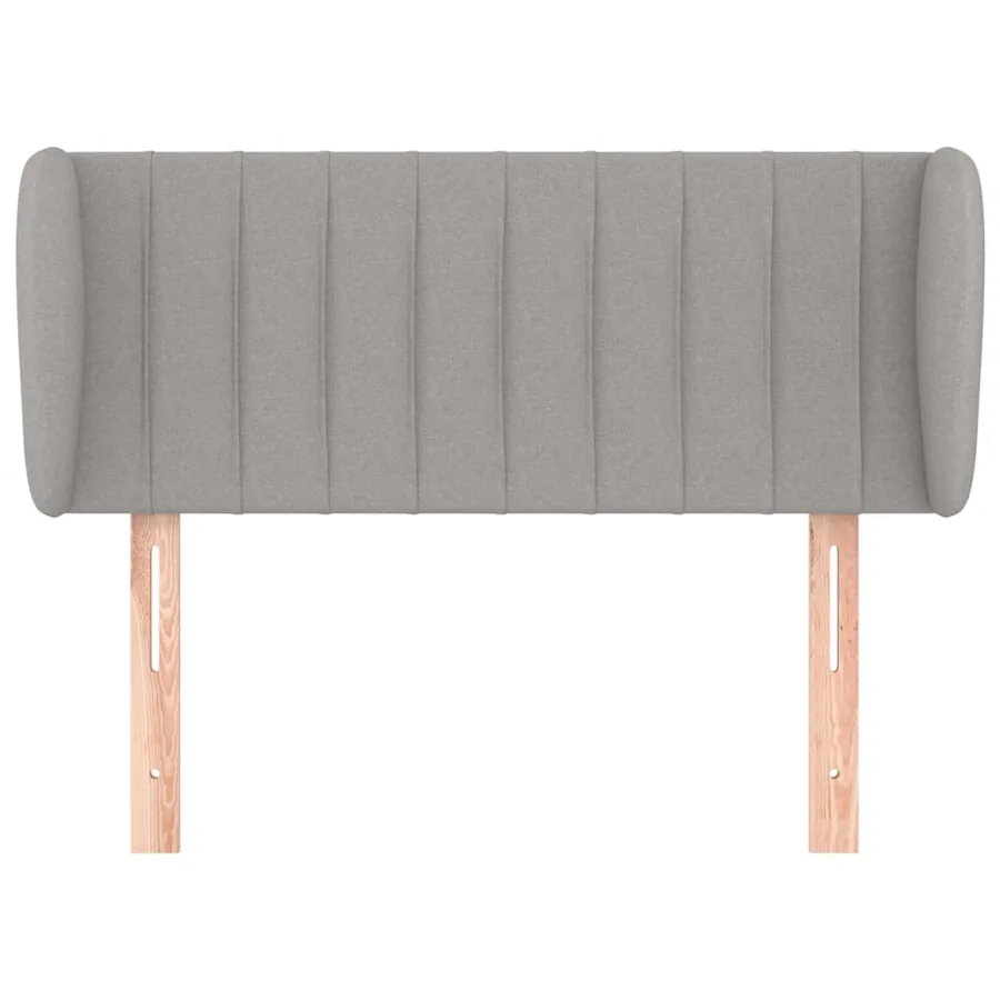 Tête de lit avec oreilles Gris clair 103x23x78/88 cm Tissu - 3