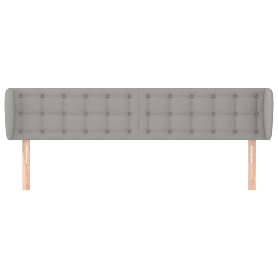 Tête de lit avec oreilles Gris clair 203x23x78/88 cm Tissu - 3