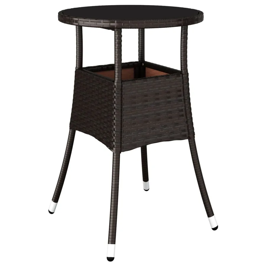Ensemble de bistro de jardin 5 pcs coussins marron poly rotin - 6