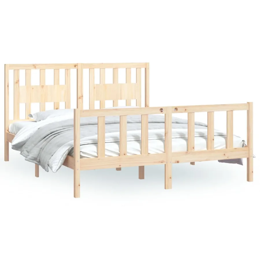 Cadre de lit sans matelas bois massif de pin 160x200 cm - 2