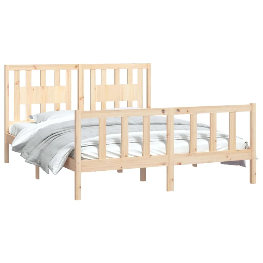 Cadre de lit sans matelas bois massif de pin 160x200 cm - 3