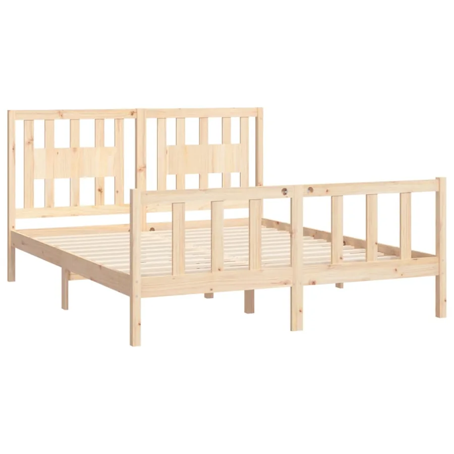 Cadre de lit sans matelas bois massif de pin 160x200 cm - 4