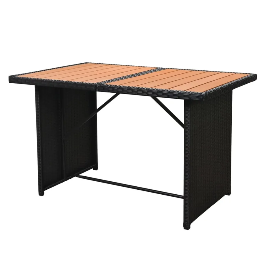 Salon de jardin 7 pcs avec coussins Résine tressée Noir - 6