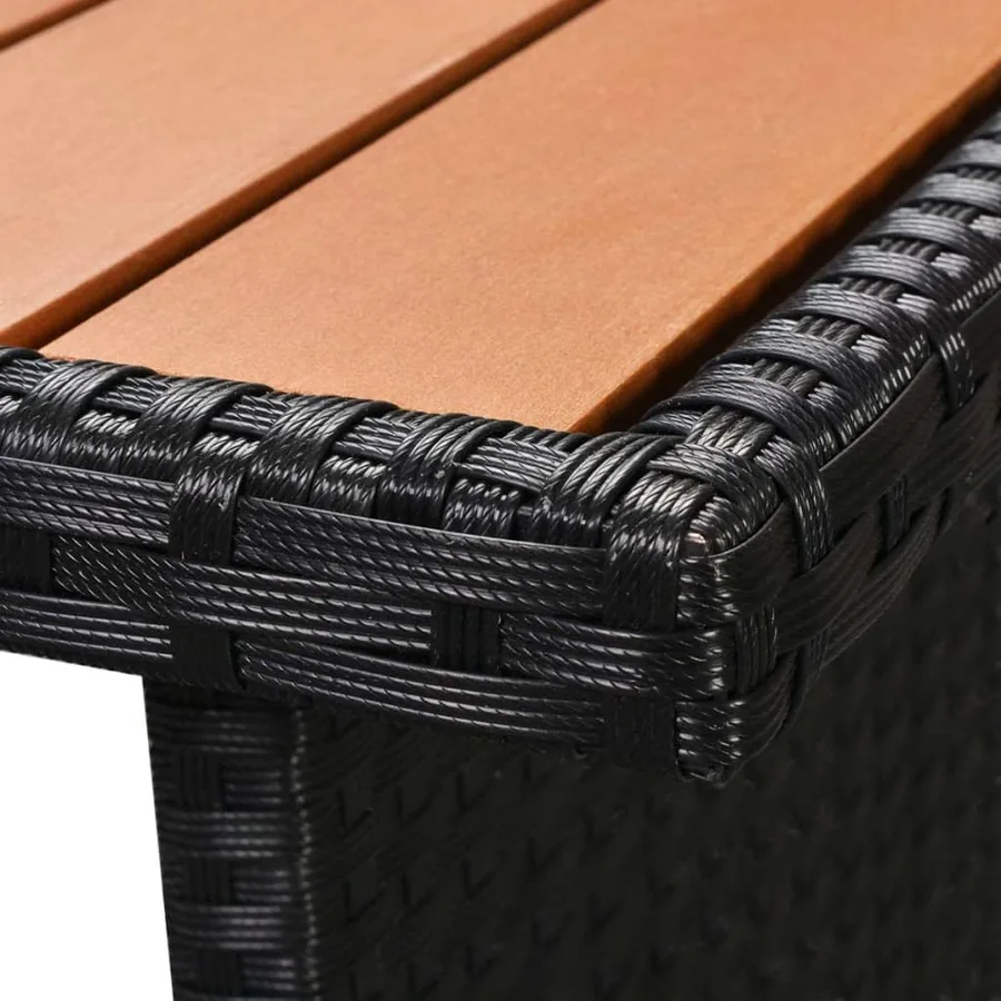 Salon de jardin 7 pcs avec coussins Résine tressée Noir - 9