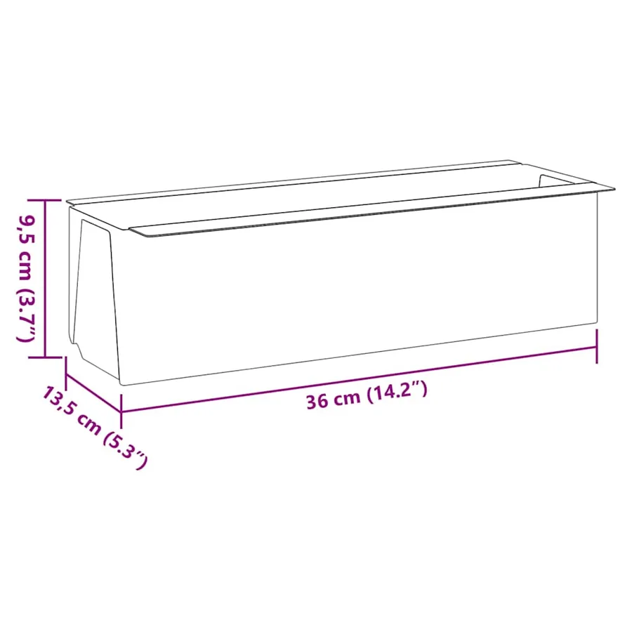 Boîtes à fleurs pour palettes euro 12 pcs Gris 36x13,5x9,5cm PP - 8