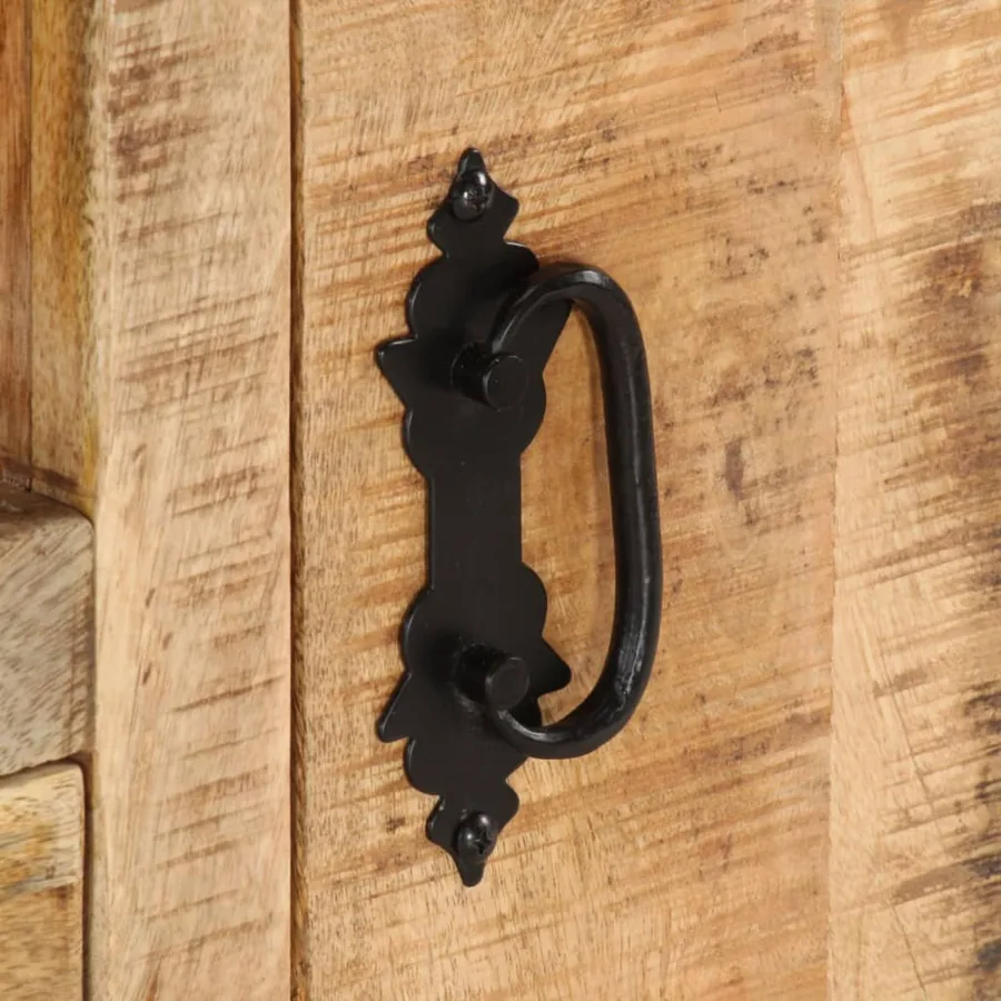 Meuble TV Bois de manguier brut 110x30x50 cm - 6