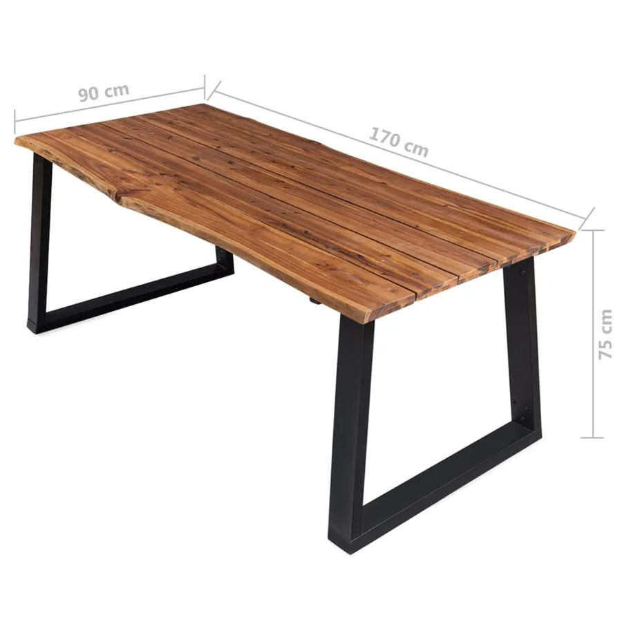 Table à manger 170x90x75 cm Bois d'acacia massif - 7