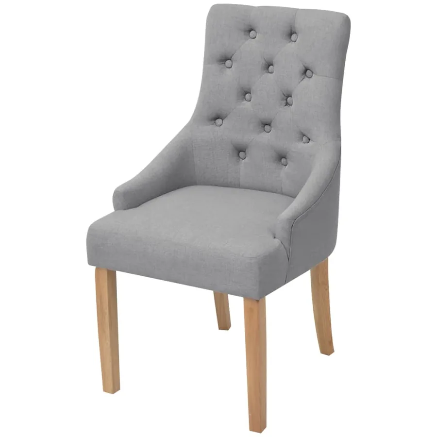 Chaises à manger lot de 4 gris clair tissu - 2