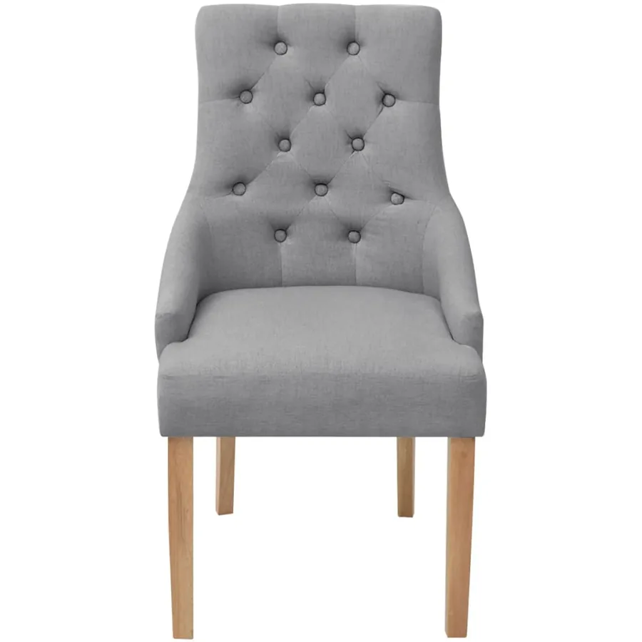 Chaises à manger lot de 4 gris clair tissu - 3