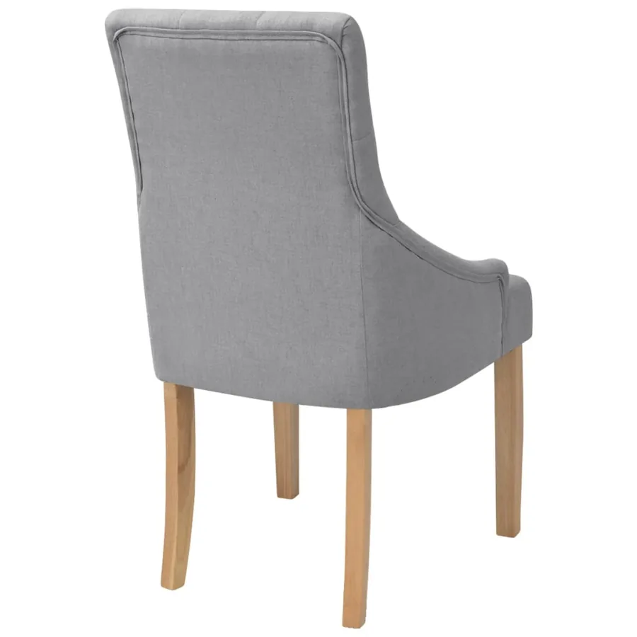 Chaises à manger lot de 4 gris clair tissu - 4