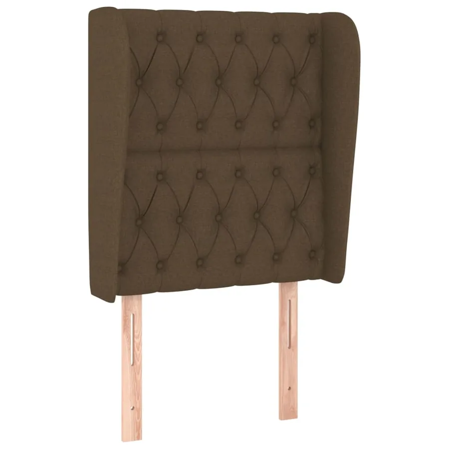 Tête de lit avec oreilles Marron foncé 83x23x118/128 cm Tissu - 2