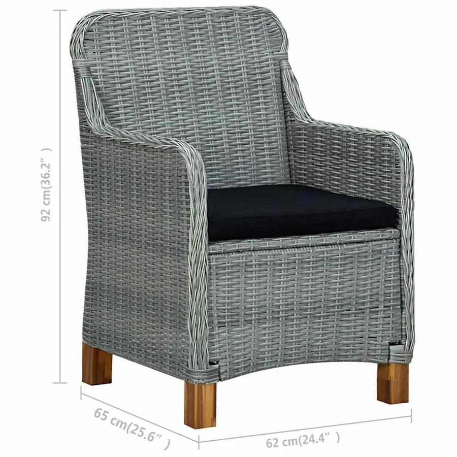Ensemble à manger de jardin 9 pcs Gris clair - 12