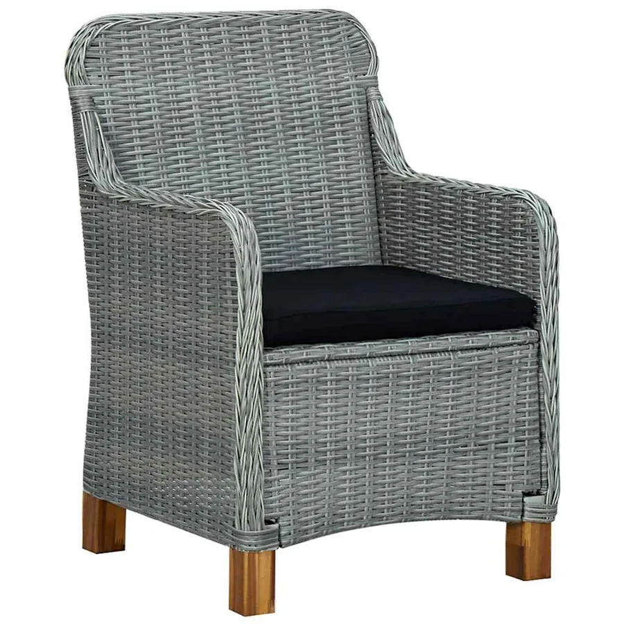 Ensemble à manger de jardin 9 pcs Gris clair - 3