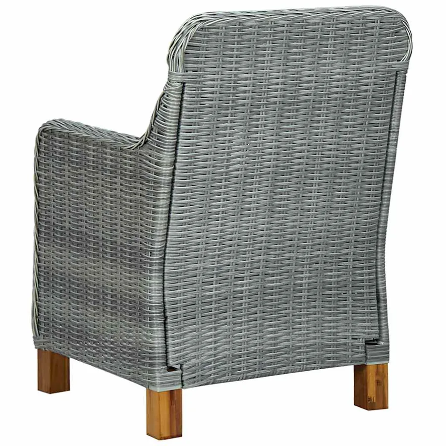 Ensemble à manger de jardin 9 pcs Gris clair - 7
