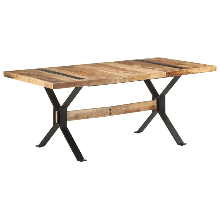 Table de salle à manger 180x90x76 cm Bois de manguier brut - 11