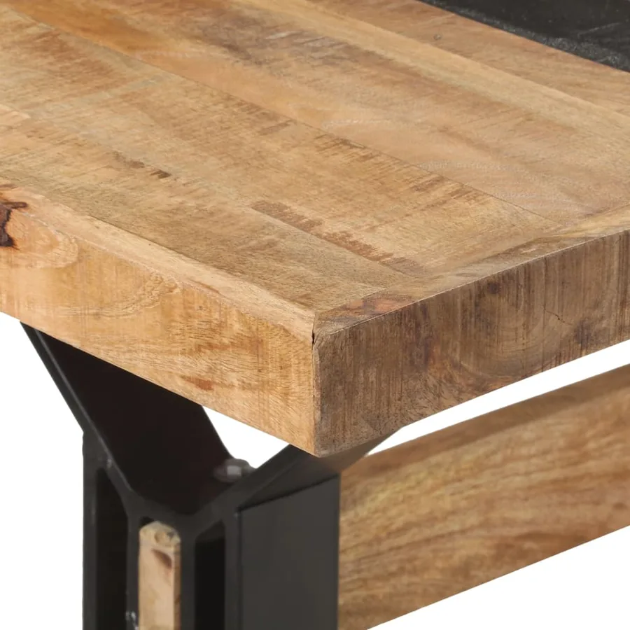 Table de salle à manger 180x90x76 cm Bois de manguier brut - 5