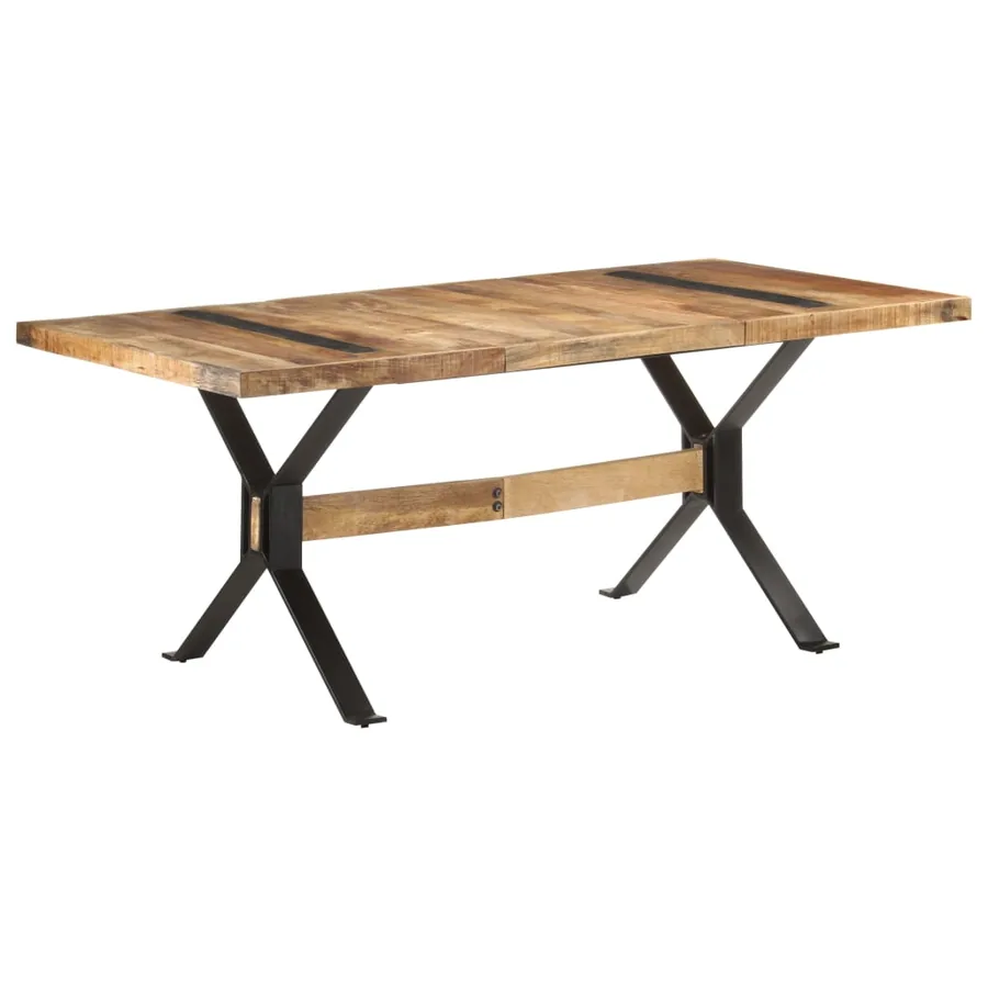 Table de salle à manger 180x90x76 cm Bois de manguier brut - 9