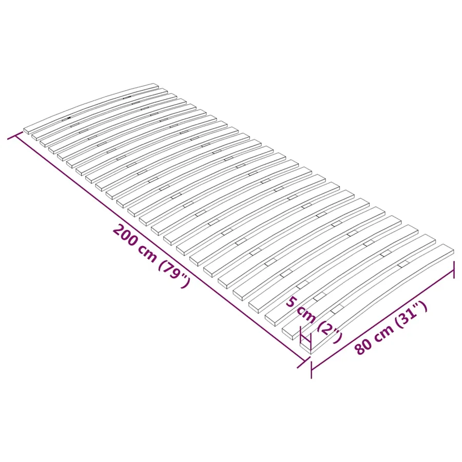 Latte de rechange pour sommier avec 24 lattes 80 x 200 cm - 7