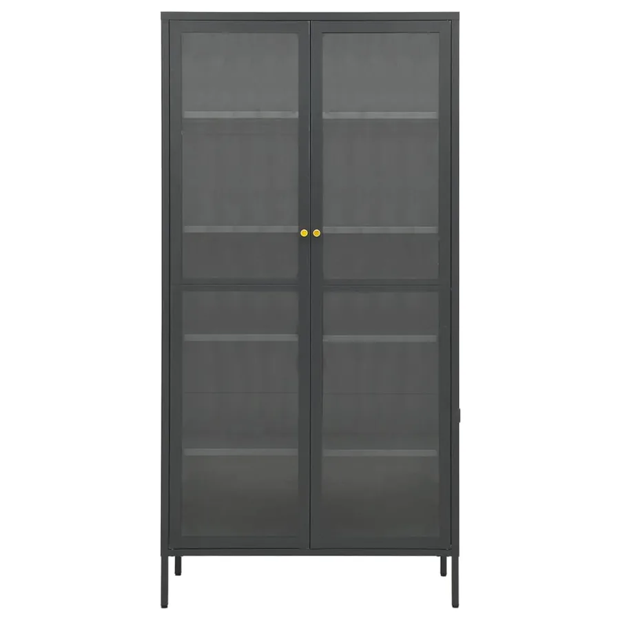 Vitrine d'exposition Anthracite 90x40x180 cm Acier/verre trempé - 4