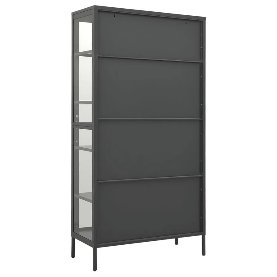 Vitrine d'exposition Anthracite 90x40x180 cm Acier/verre trempé - 6
