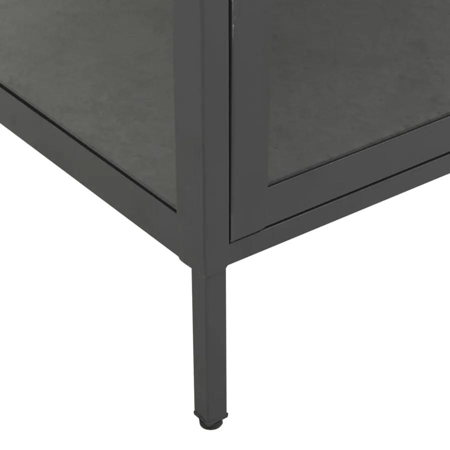 Vitrine d'exposition Anthracite 90x40x180 cm Acier/verre trempé - 8