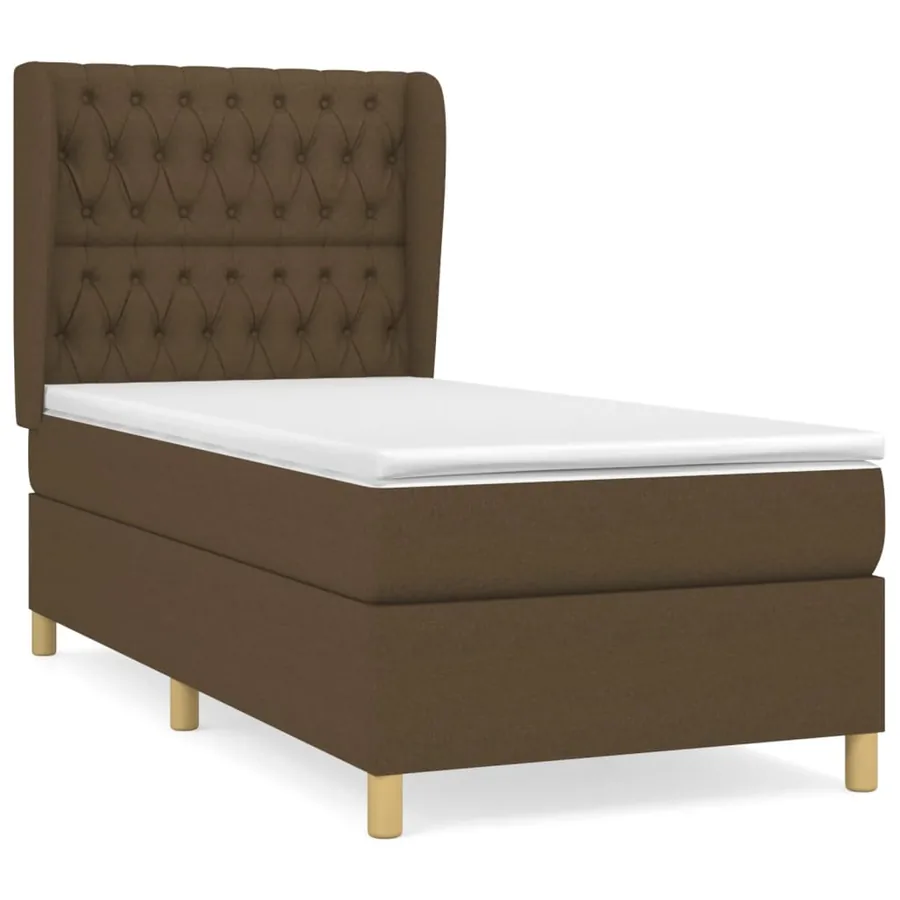 Sommier à lattes de lit avec matelas Marron foncé 100x200 cm - 2