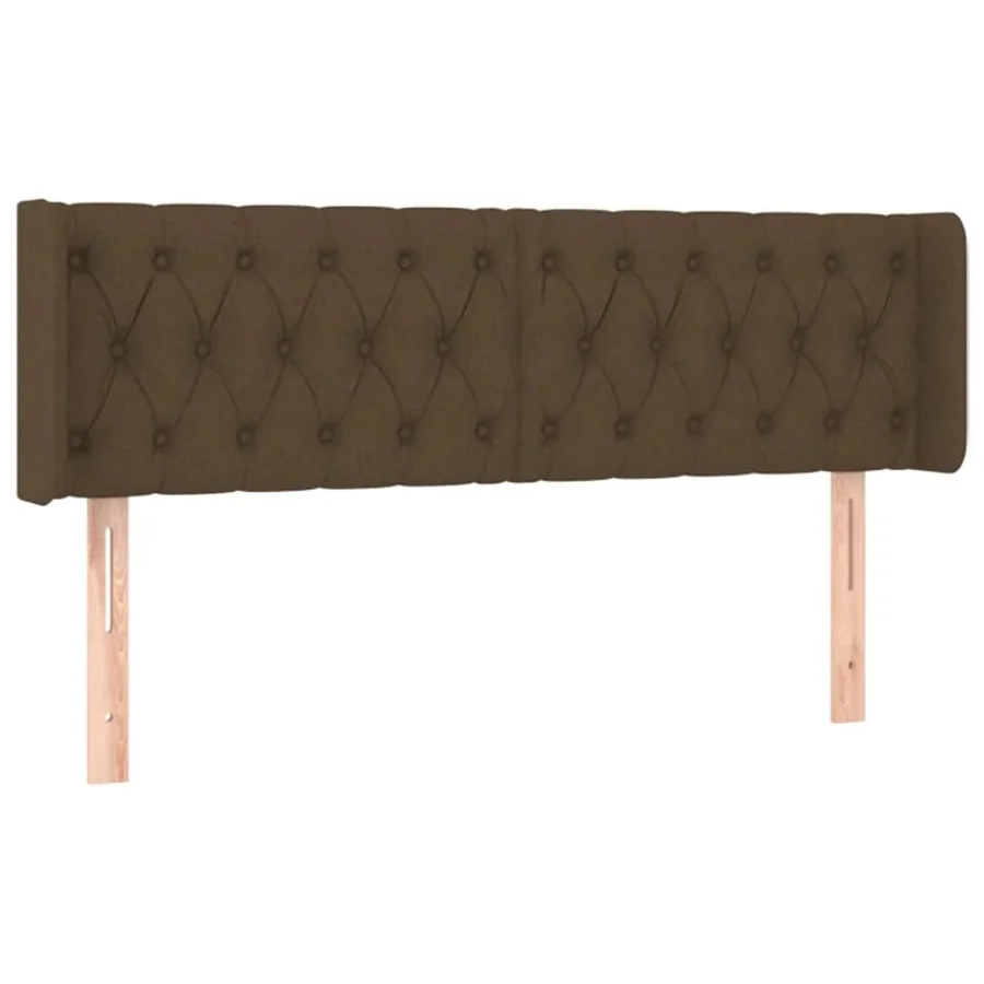 Tête de lit à LED Marron foncé 163x16x78/88 cm Tissu - 3