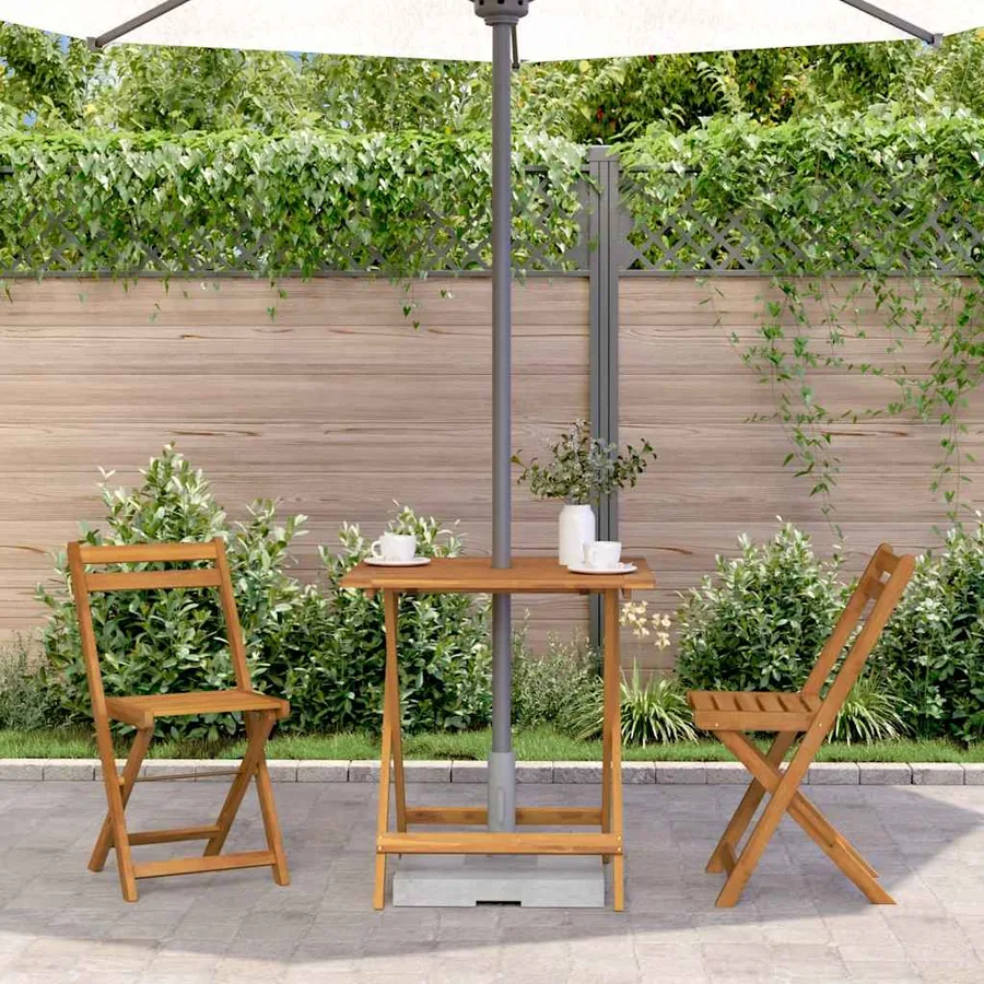 Table pliable de jardin 70x70x75 cm Bois d'acacia massif - 3