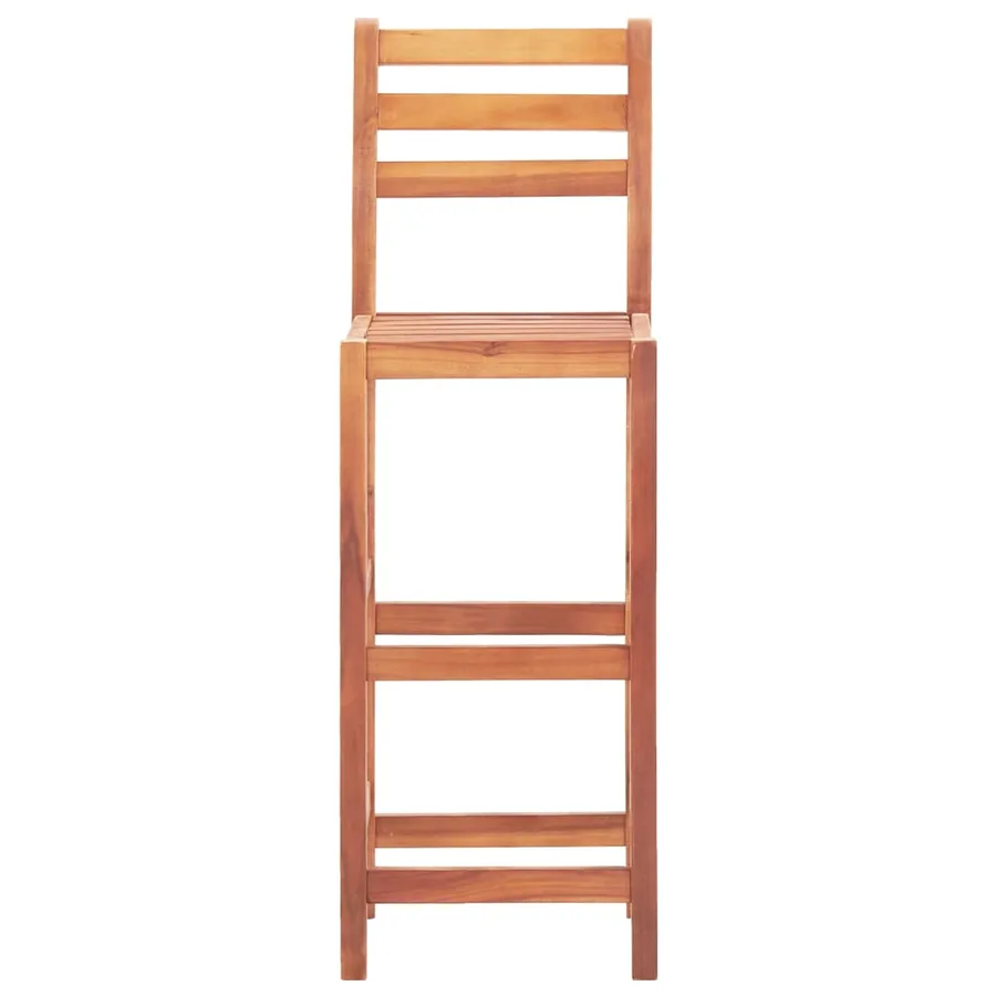 Chaises de bar lot de 4 bois d'acacia solide - 3