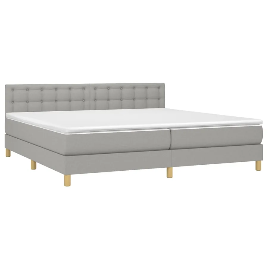 Sommier à lattes de lit matelas LED Gris clair 200x200 cm Tissu - 3