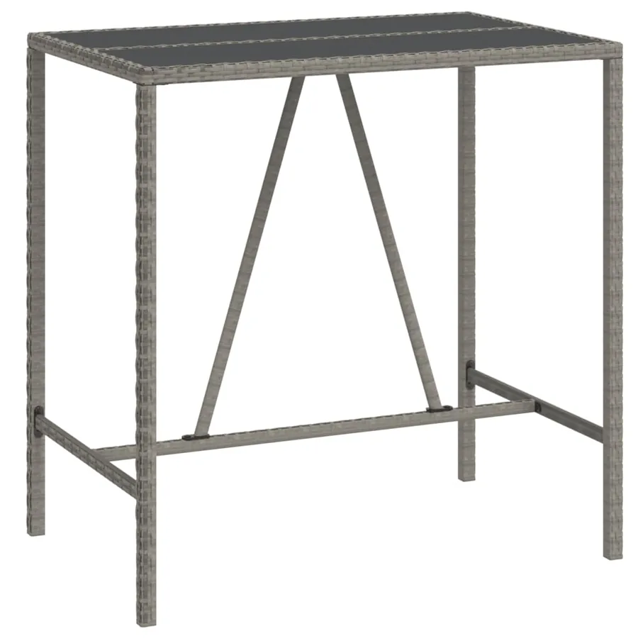 Ensemble de bar de jardin 5 pcs avec coussins gris poly rotin - 6