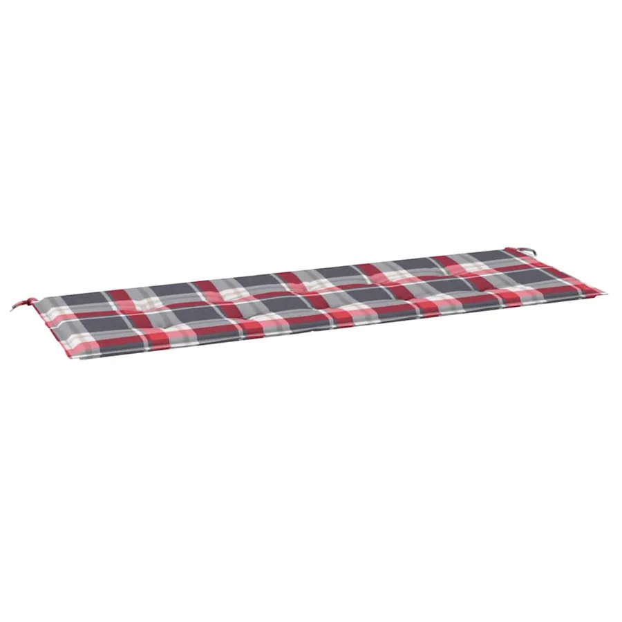 Coussin de banc de jardin motif à carreaux rouges 150x50x3 cm - 2