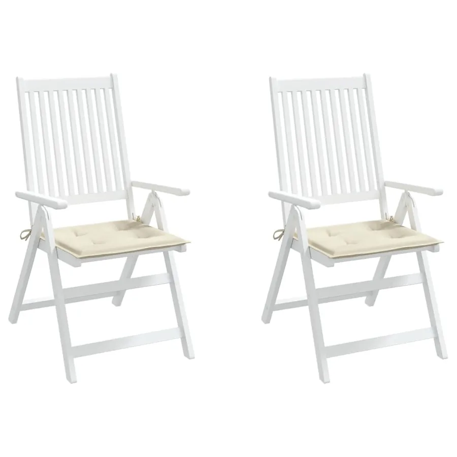 Coussins de chaise jardin lot de 2 crème 40x40x4cm tissu oxford - 4