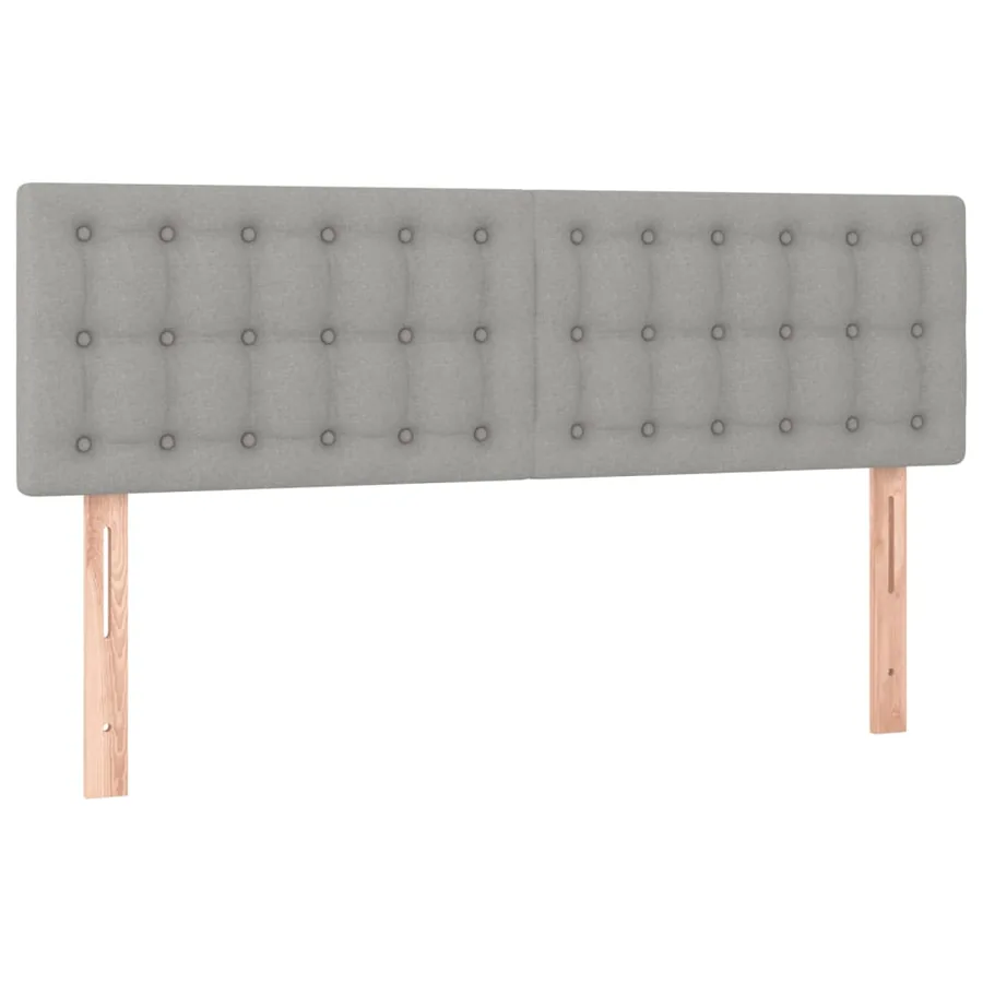 Sommier à lattes de lit avec matelas Gris clair 140x190cm Tissu - 6