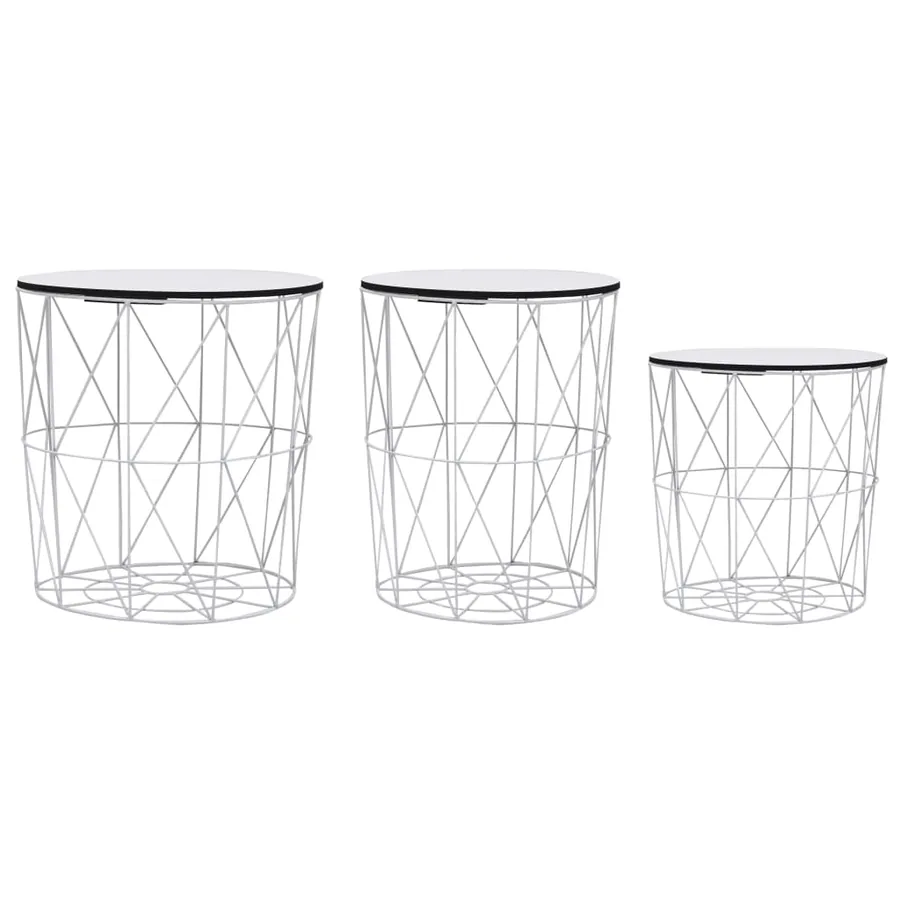 Table basse 3 pcs Blanc