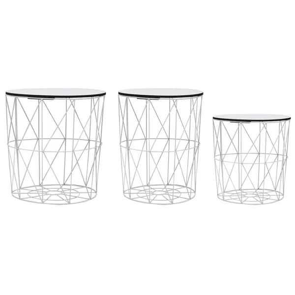 Table basse 3 pcs Blanc