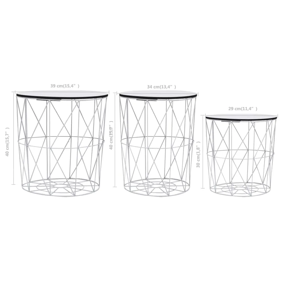 Table basse 3 pcs Blanc - 12