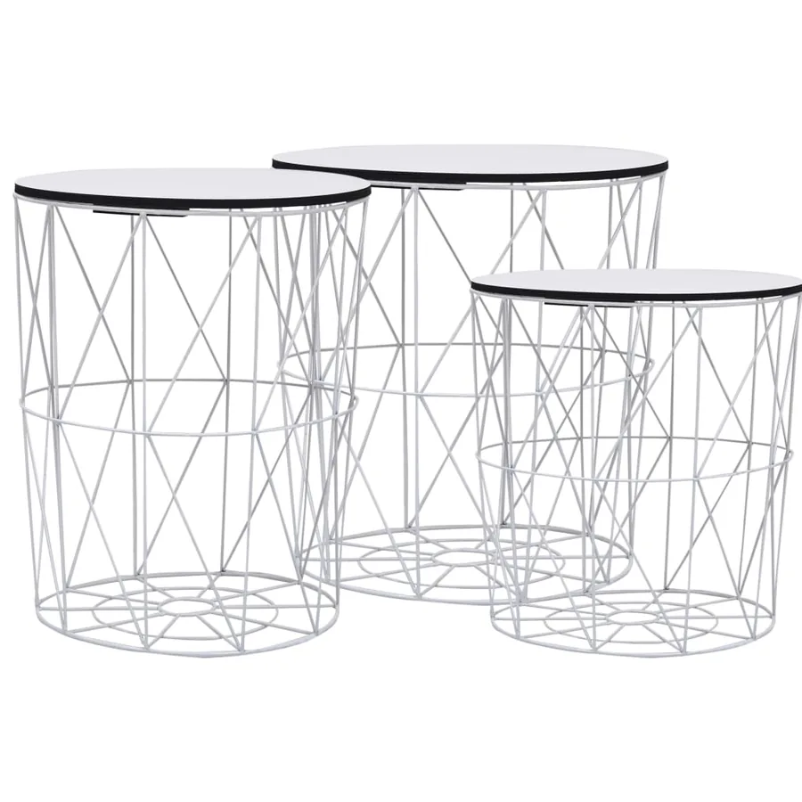 Table basse 3 pcs Blanc - 2