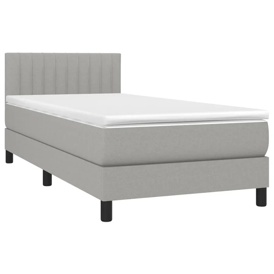 Sommier à lattes de lit avec matelas LED Gris clair 100x200 cm - 3